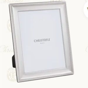 Christofle Perels collection silver plated picture frame holds 5”x7” photo